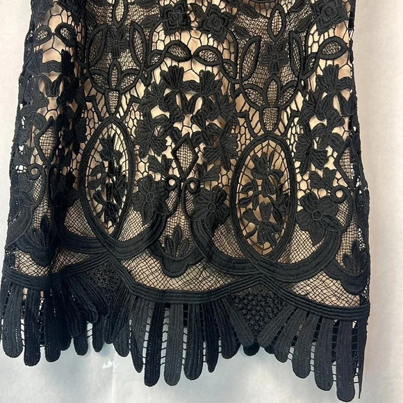 Lovers + Friends Revolve Caspian Dress Black Floral Overlay Crochet Lace Size S - Picture 5 of 13